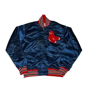 Starter Vintage MLB Boston Red Sox 80's Style Satin Bomber Jacket Size Medium